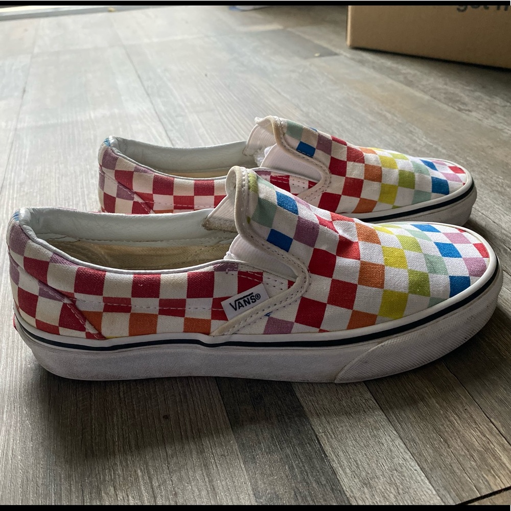Colorful slip on vans